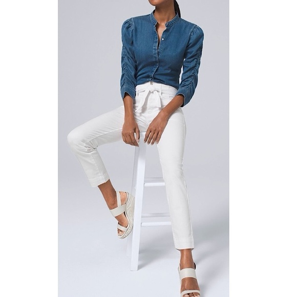 White House Black Market High-Rise Slim Crop Jeans With Removable Belt –– NWT - Picture 4 of 14